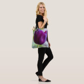 Paarse Tulp Tote tas (Op model)