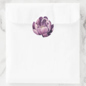 Paarse Tulp Waterkleur Illustratie Ronde Sticker (Tas)