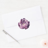 Paarse Tulp Waterkleur Illustratie Ronde Sticker (Envelop)