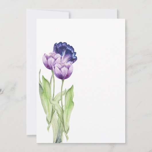 Paarse Tulp Weddenschap Kaart (Achterkant)