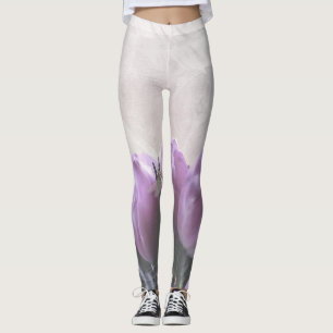 Paarse Tulpen Aqua libellen Leggings