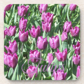  Paarse Tulpen Bier Onderzetter (Voorkant)