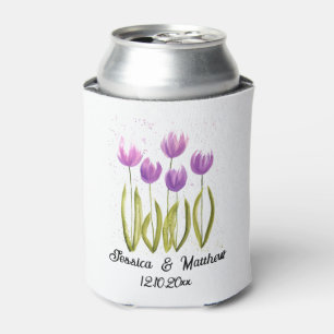 Paarse Tulpen bloemenlente rustieke bruiloften Blikjeskoeler