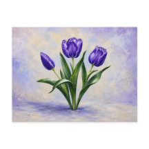 Paarse Tulpen Briefkaart