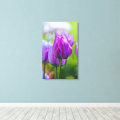 Paarse Tulpen Canvas Afdruk (Insitu (Houten vloer))