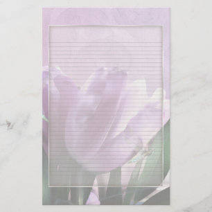 Paarse Tulpen Dragonfly Optioneel gevoerd notitiep Briefpapier