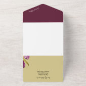 Paarse Tulpen Elegant Waterverf handbeschilderd All In One Uitnodiging (Buitenkant)