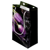 Paarse tulpen en wijn klein cadeauzakje (Voorkant Gekanteld)