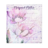 Paarse tulpen gepersonaliseerd notitieblok (Voorkant)