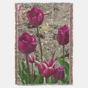 Paarse tulpen, geweven deken