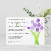 Paarse Tulpen - Huwelijksuitnodiging Kaart (Staand voorkant)