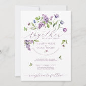 Paarse Tulpen & Lente Bloemen Bruiloft Uitnodiging (Voorkant)