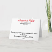 Paarse Tulpen Moederdag Kaart (Achterkant)