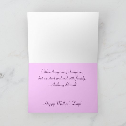 Paarse Tulpen Moederdag Kaart (Binnen)