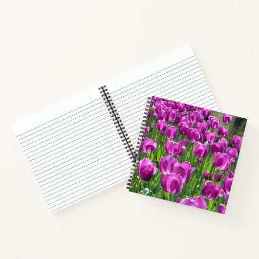 Paarse Tulpen Notitieboek (Binnen)