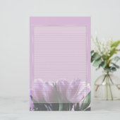 Paarse tulpen optioneel gevoerd notitiepapier briefpapier (Staand voorkant)