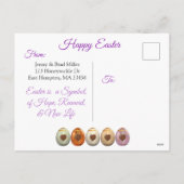  Paarse Tulpen Paas Briefkaart (Achterkant)