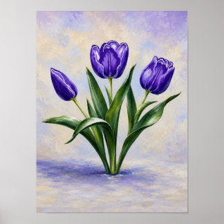 Paarse Tulpen Poster