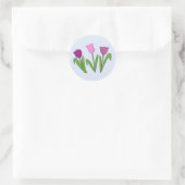 Paarse Tulpen Ronde Sticker (Tas)