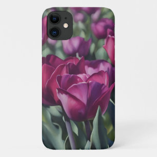 Paarse Tulpen Waterverf Stijl Kunst Telefoon Case