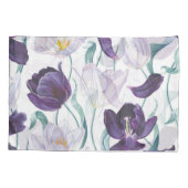 Paarse tulpen: wit realisme. kussensloop (Achterkant)