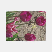 Paarse Tulpendeken Fleece Deken (Voorkant (Horizontaal))