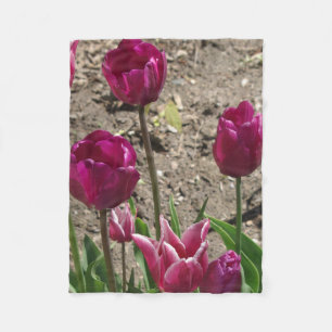 Paarse Tulpendeken Fleece Deken