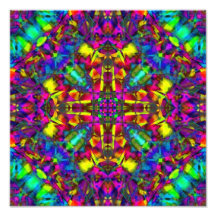 Paarse Turquiose en gele Mandala Pattern