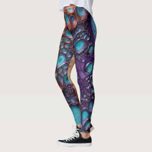 Paarse Turquoise Art Leggings