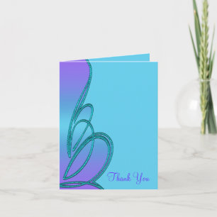 Paarse Turquoise Blauwe Draai Dank U Kaart