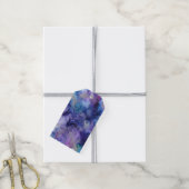 Paarse Turquoise Blue Waterverf Marked Paint Cadeaulabel (Met Touw)