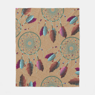 Paarse Turquoise inheemse droomvangers Fleece Deken