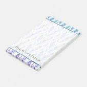 Paarse turquoise pauwenveren post-it® notes (Schuin)