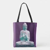 Paarse Turquoise Peaceful Happy Buddha Draagtas (Achterkant)