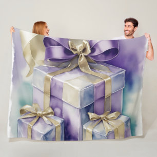 Paarse turquoise verpakte geschenken fleece deken