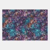 Paarse Turquoise Zeemeermin Sparkle Girly Glitz Inpakpapier Vel (Voorkant 3)