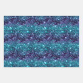 Paarse Turquoise Zeemeermin Sparkle Girly Glitz Inpakpapier Vel (Voorkant 2)
