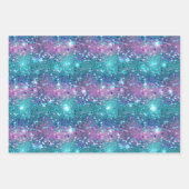 Paarse Turquoise Zeemeermin Sparkle Girly Glitz Inpakpapier Vel (Voorkant)