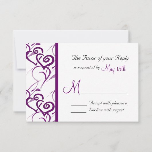 Paarse tweekleurig zwijn weduwschap RSVP (Voorkant)