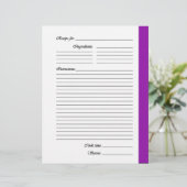 Paarse tweezijdige Recipe Pages (Staand voorkant)