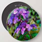 Paarse Twist en Shout Hydrangea Flower Ronde Button 6,0 Cm (Voorkant /achterkant)