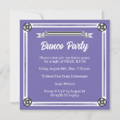  Paarse Typografie Bunco Kaart (Achterkant)