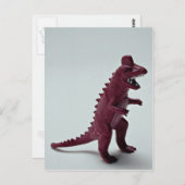 Paarse Tyrannosaurus Rex Briefkaart (Voorkant / Achterkant)