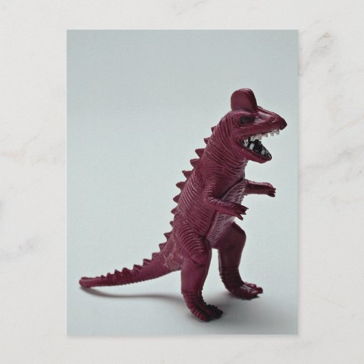 Paarse Tyrannosaurus Rex Briefkaart (Voorkant)