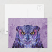 paarse uil briefkaart (Voorkant / Achterkant)