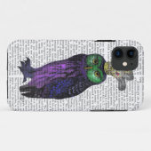 Paarse Uil Case-Mate iPhone Case (Achterkant (horizontaal))
