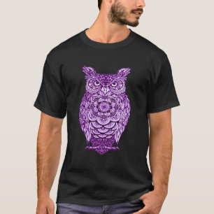 Paarse Uil Fun Bird Graphic voor Uil Lovers Hoodie T-shirt