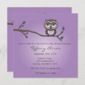 Paarse uil uitnodiging (Voorkant / Achterkant)