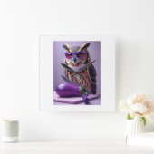 Paarse Uilenklok Vierkante Klok (Huis)