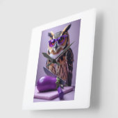 Paarse Uilenklok Vierkante Klok (Hoek)